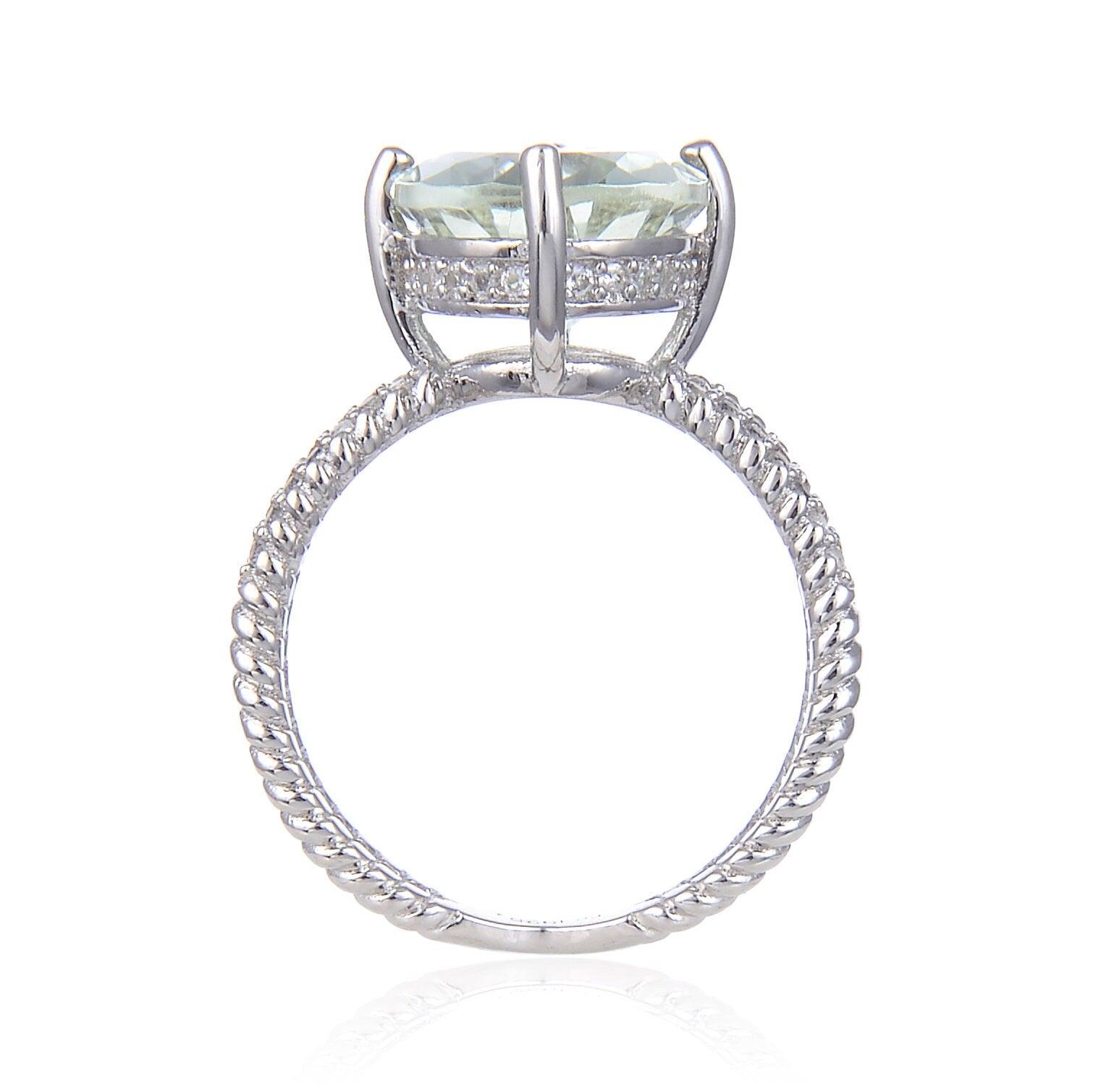 Green Amethyst Oval Cocktail Ring for Women - Elegant Vintage Jewelry for Parties, Weddings & Special Occasions
