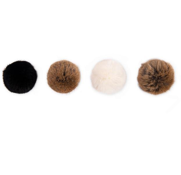 Black Fur Pom Pom Hat - Soft & Stylish Winter Accessory for Women & Men - Perfect for Outdoor Activities, Parties, and Fashion