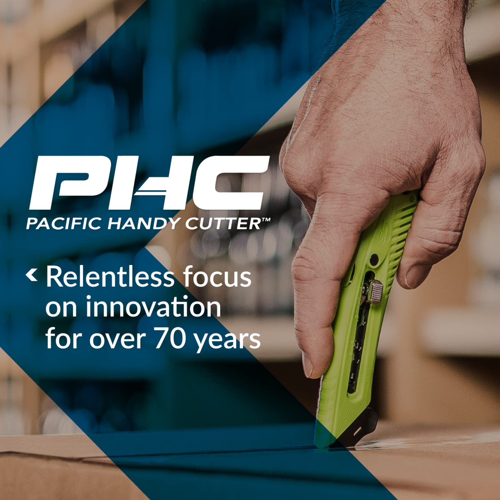Pacific Handy Cutter EBC1X - 6.25 Inch Steel Safety Utility Knife with Retractable Blade | Ideal for Office, Warehouse, Packaging & DIY Projects
