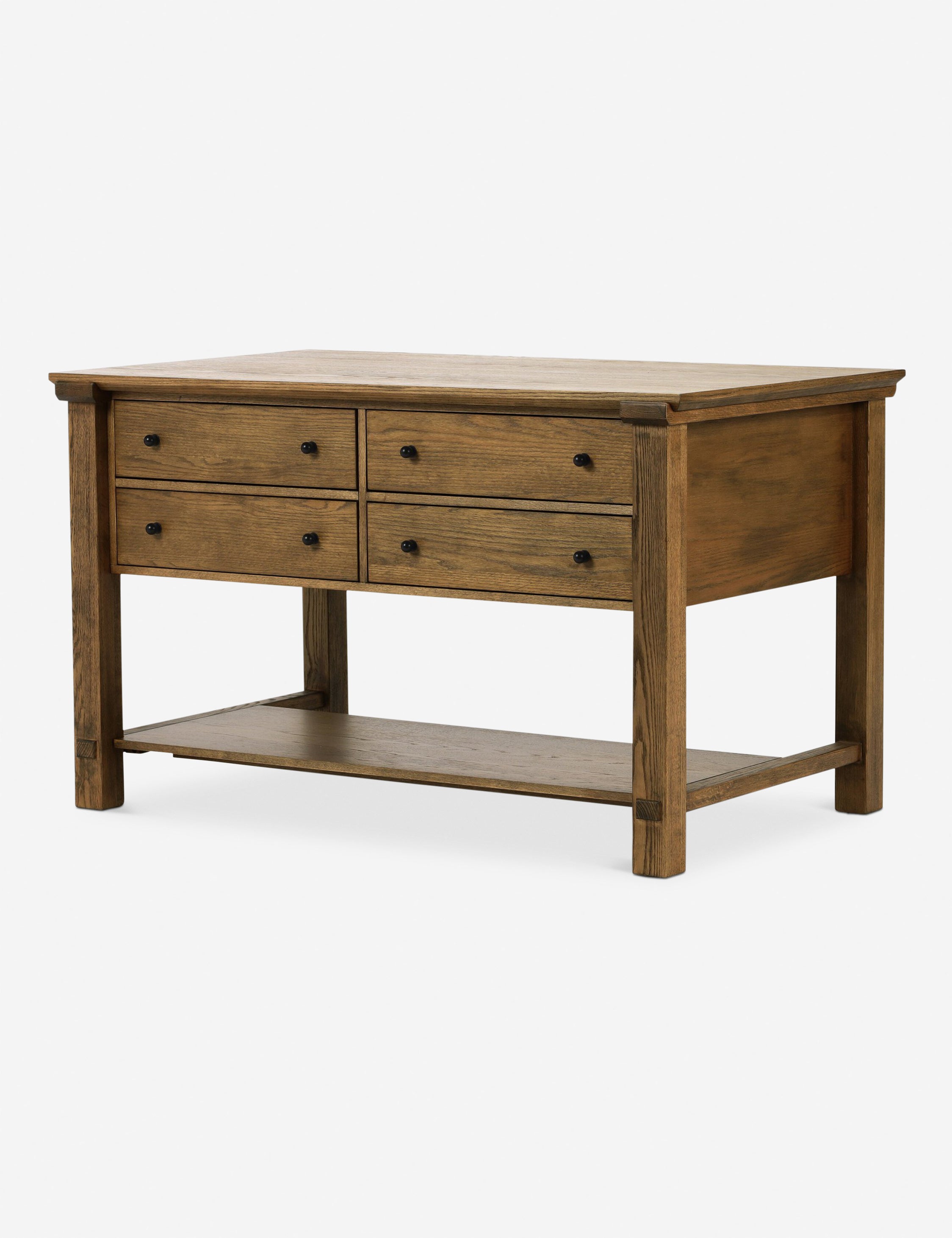 Burke Kitchen Island with Storage - Modern Rolling Kitchen Cart with Butcher Block Top for Small Spaces - Perfect for Meal Prep, Dining & Extra Counter Space in Apartments & Homes
