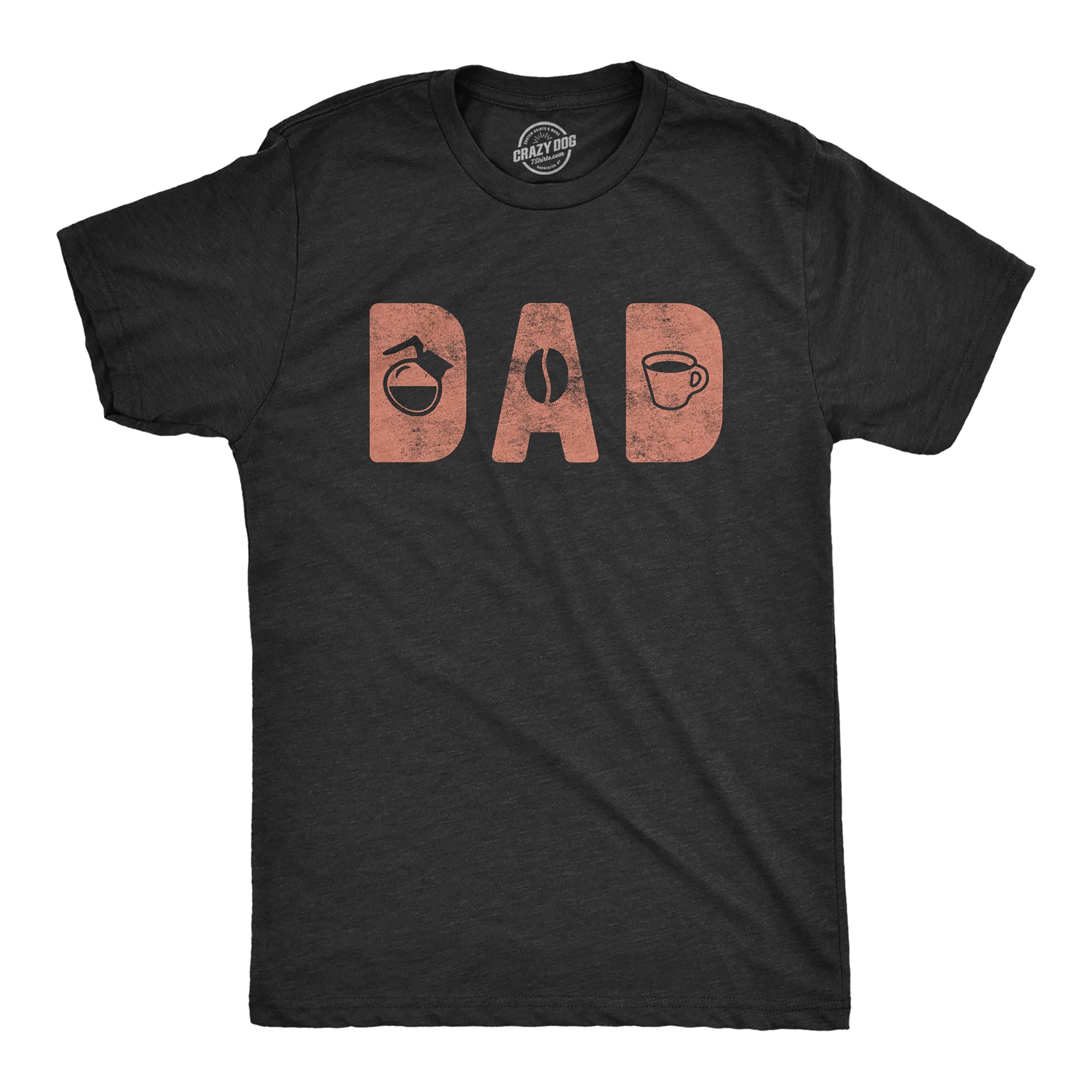 Funny Coffee Lover T-Shirt for Men - Crazy Dog Graphic Tee - Perfect for Dad, Father's Day & Morning Coffee Enthusiasts - Great Gift for Coffee Drinkers & Casual Wear