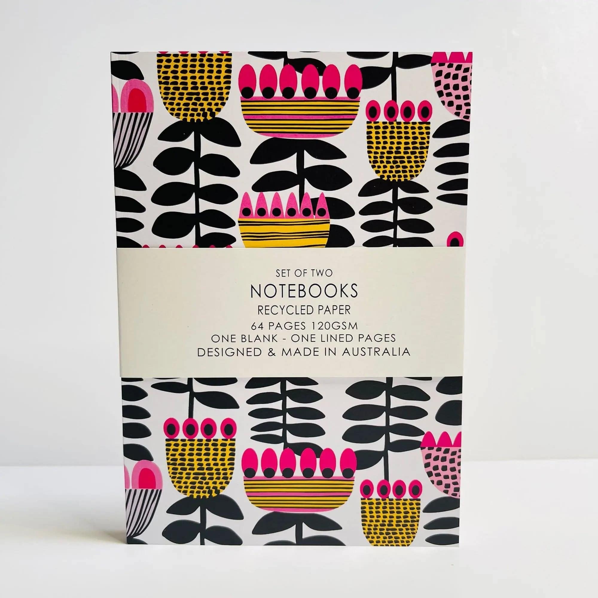 Vintage Mid Century Modern A5 Notebook Set - 3 Pack Lined Journal for Writing, Sketching & Note Taking - Perfect for Office, School & Travel