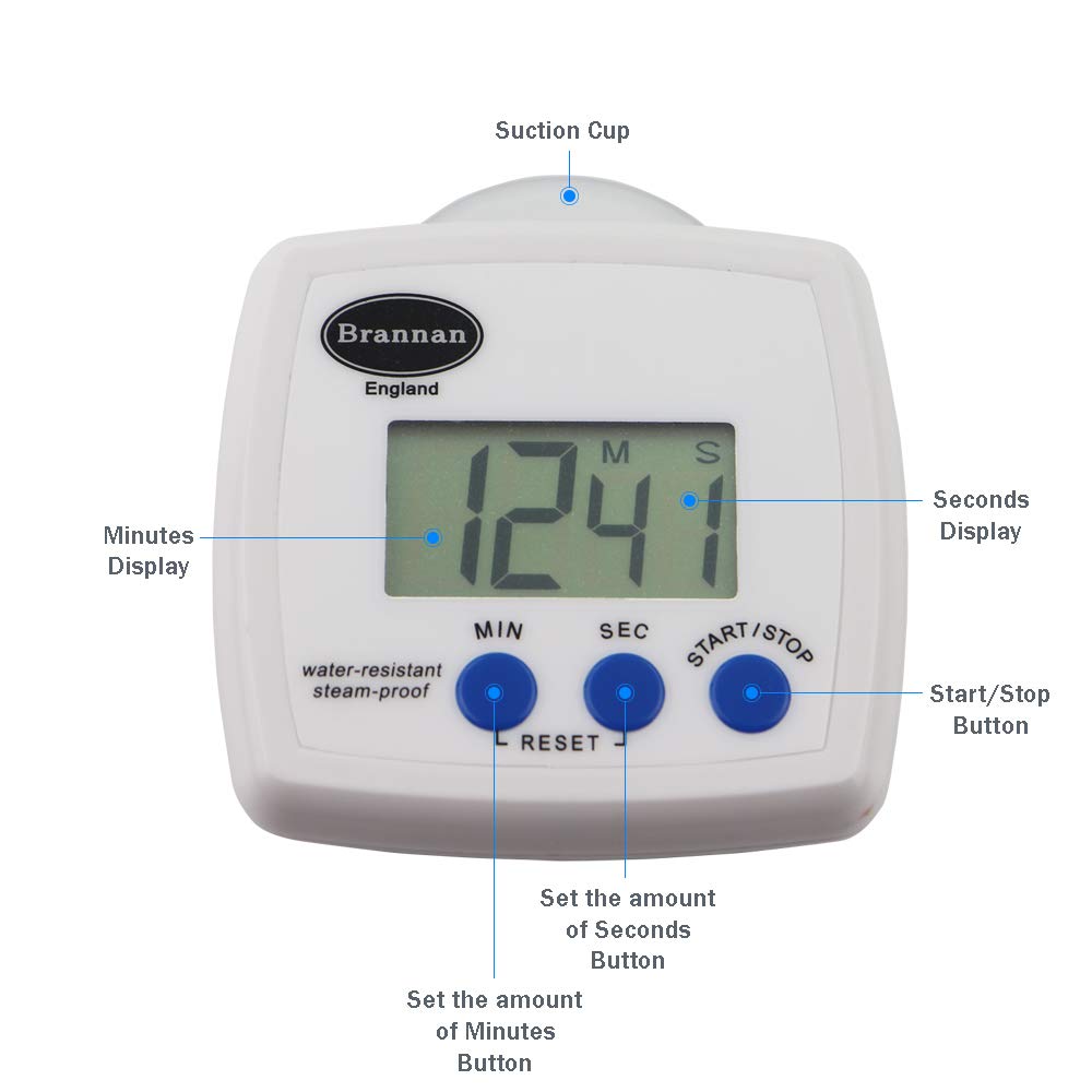 Waterproof Brannan Digital Timer - Countdown & Stopwatch for Kitchen, Gym, Classroom, and Outdoor Activities