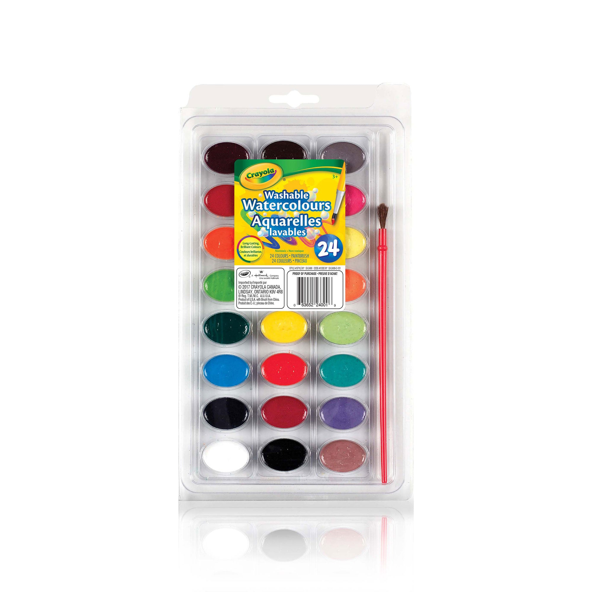 24-Color Washable Watercolor Paint Set for Kids - Non-Toxic, Vibrant Colors for Art Projects, School & Home Use