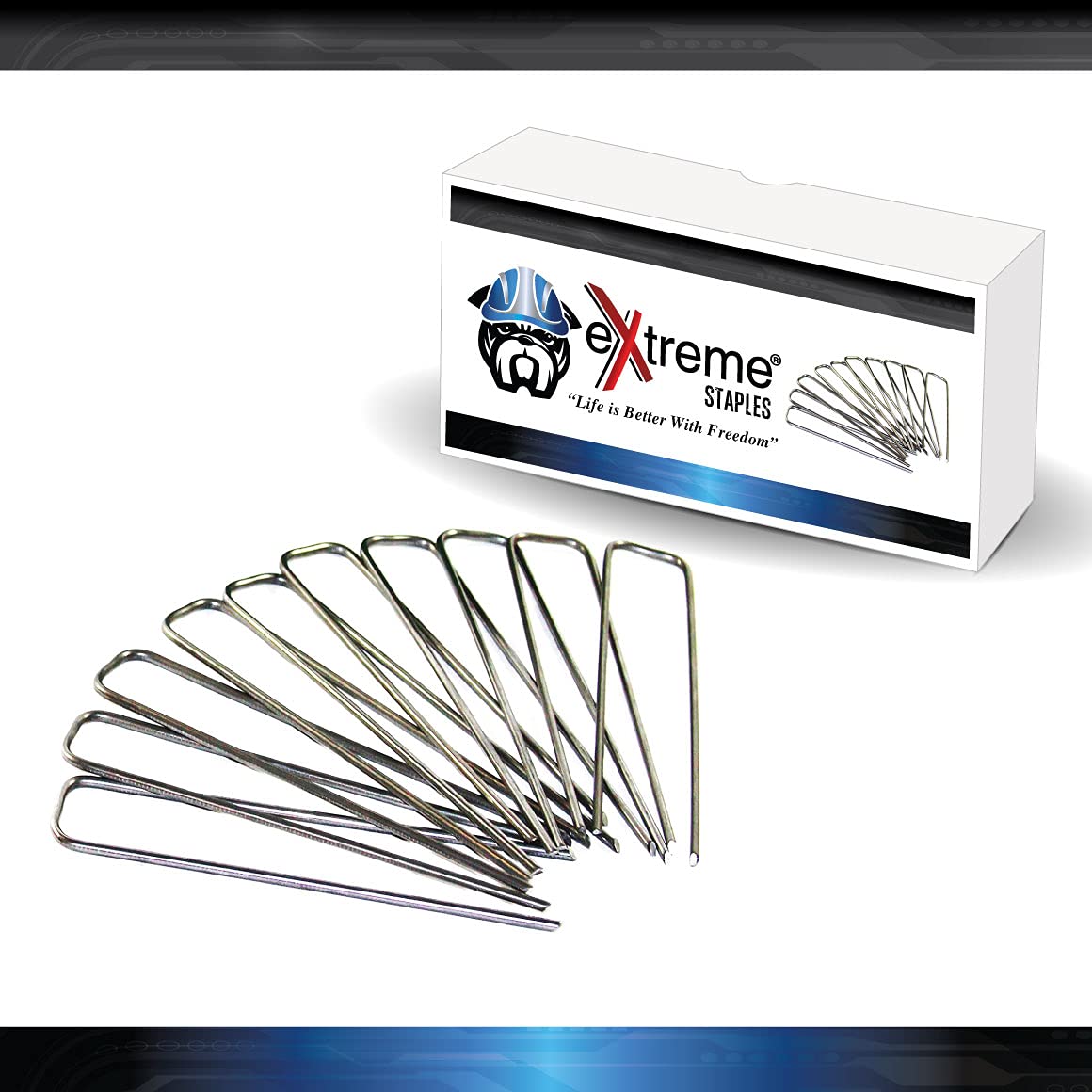 1000 Professional Grade Landscaping Staples - Heavy Duty Ground Anchors for Dog Fences, Garden Fabric, Landscape Lighting, Sod & Mesh Fencing | Secure Electric Dog Fence Wires & Outdoor Projects | Perfect for DIY Yard Installation & Pet Containment Systems