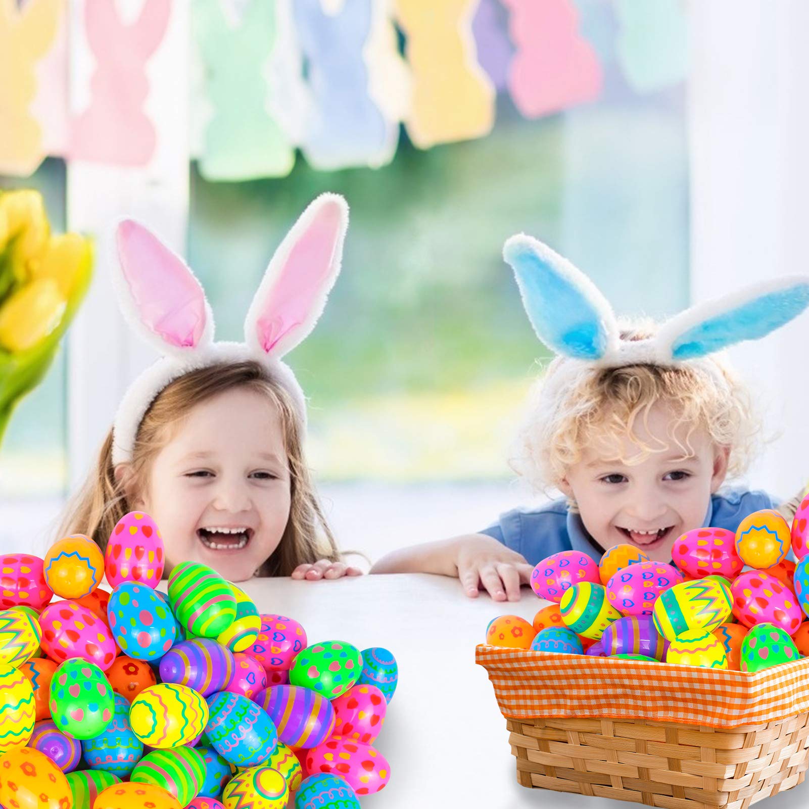36PCS Plastic Easter Eggs Bulk - Fillable Painted Easter Egg Decorations for Easter Egg Hunt, Classroom Prizes & Party Favors - Easter Basket Stuffers with Treats for Kids, Home Decor & Spring Celebrations