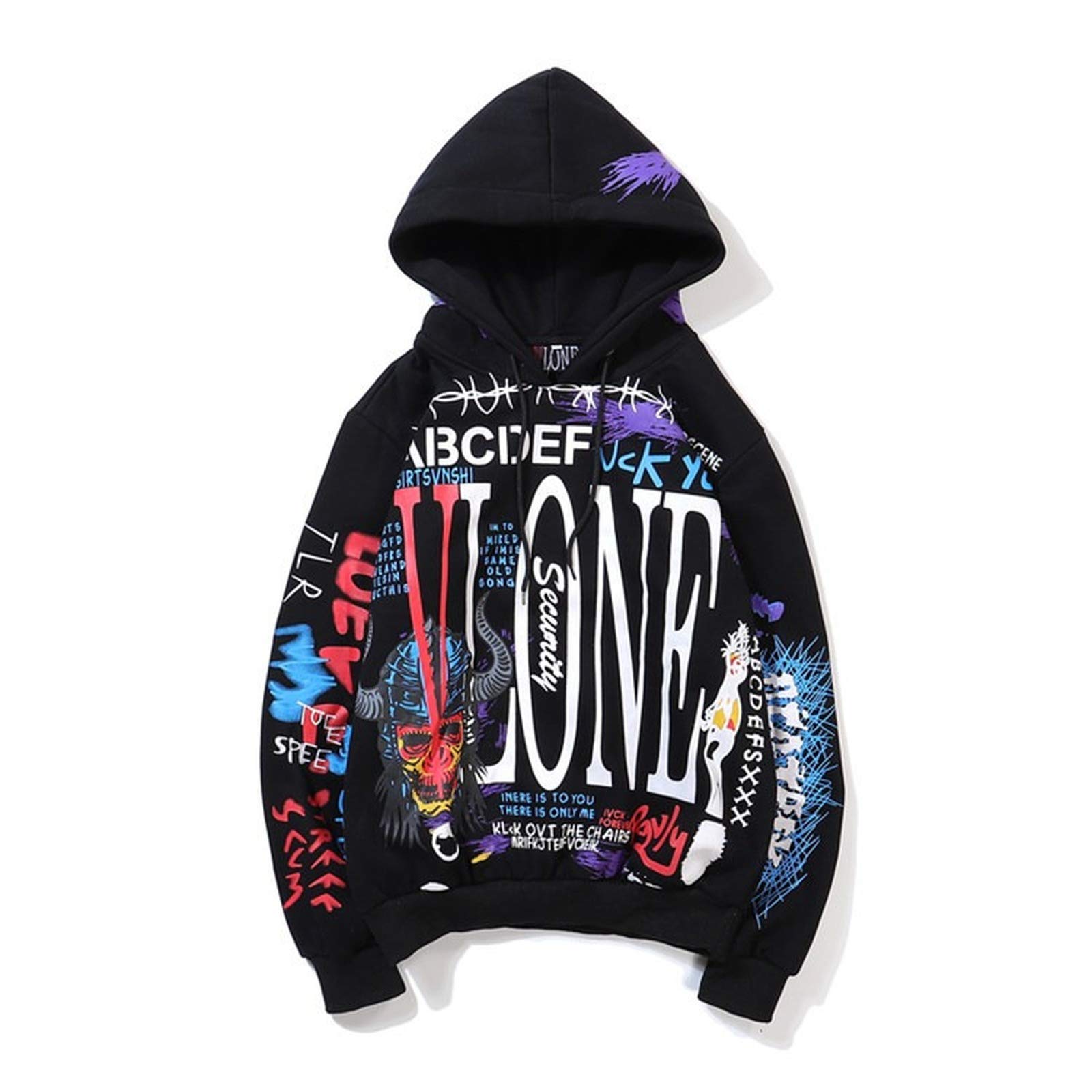 Big V Graffiti Hoodie - Long Sleeve Hip Hop Sweatshirt for Men & Women | Streetwear Fashion Pullover Hooded Sweater | Perfect for Urban Style, Casual Wear & Hip Hop Enthusiasts