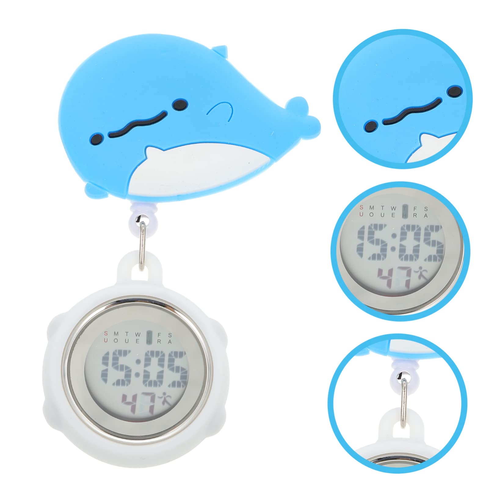 Holibanna Nurse Watch Clip - Blue Digital Fob Watch for Women, Stainless Steel - Perfect for Medical Professionals