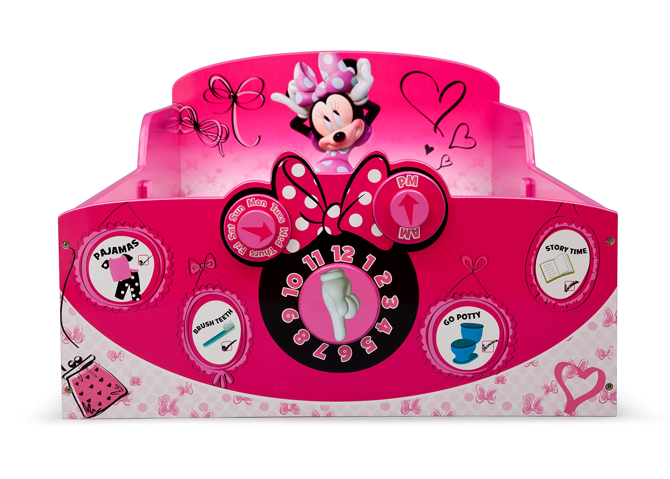 Delta Children Disney Minnie Mouse Interactive Wood Toddler Bed with Serta Perfect Slumber Dual-Sided Mattress - Recycled Fiber Core Toddler Bed Set for Girls' Room | Nursery Furniture for Toddlers 2-5 Years Old