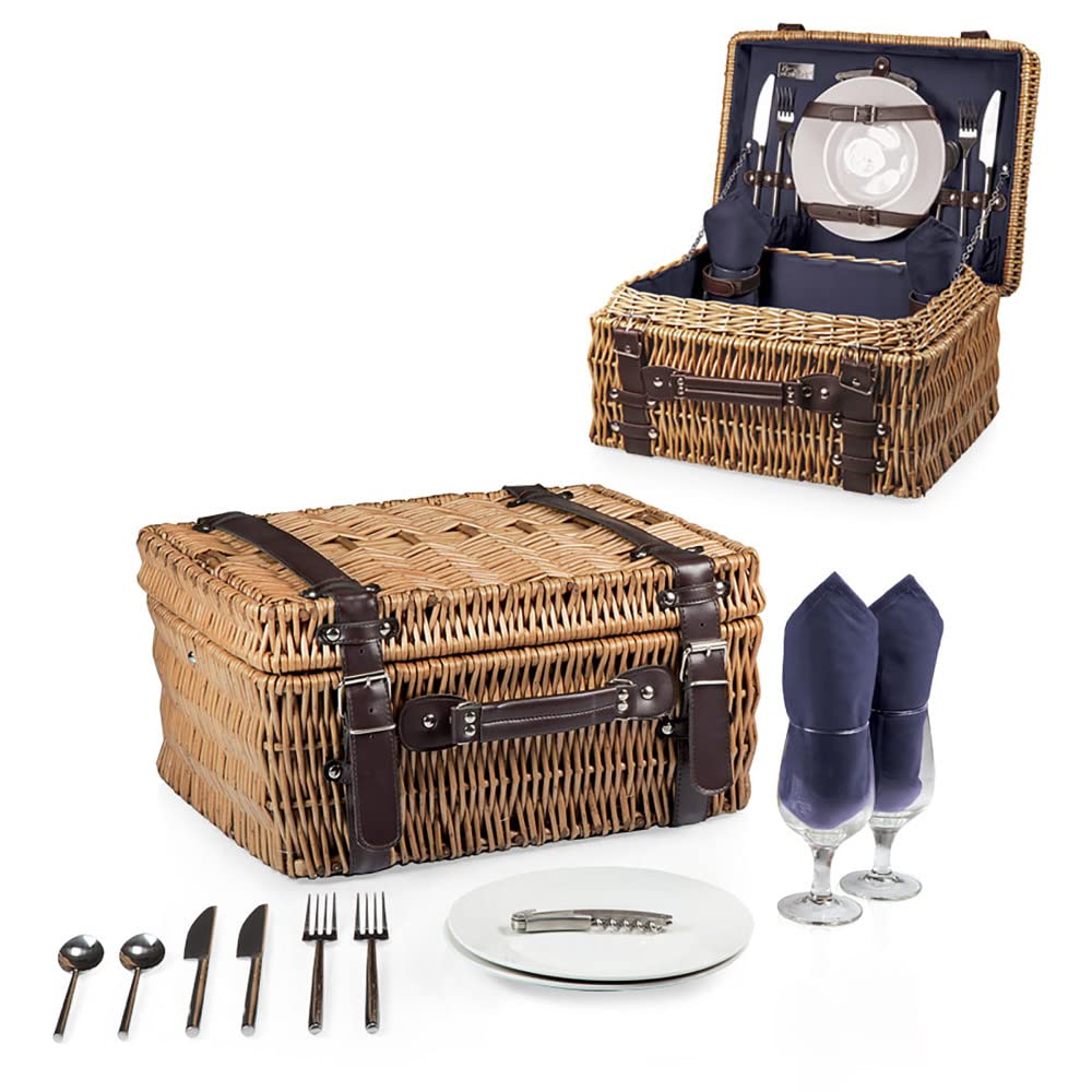 PICNIC TIME NCAA Penn State Nittany Lions Champion Picnic Basket for 2 - Deluxe Insulated Cooler & Picnic Set for Outdoor Dining, Tailgating, Beach Trips & Romantic Dates