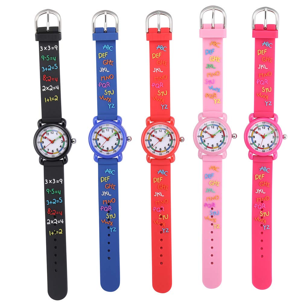 **Jewtme Cute Analog Kids Watch for Toddlers Ages 3-8 - 3D Silicone Cartoon Watch for Boys & Girls - Perfect for Learning Time & School Activities**