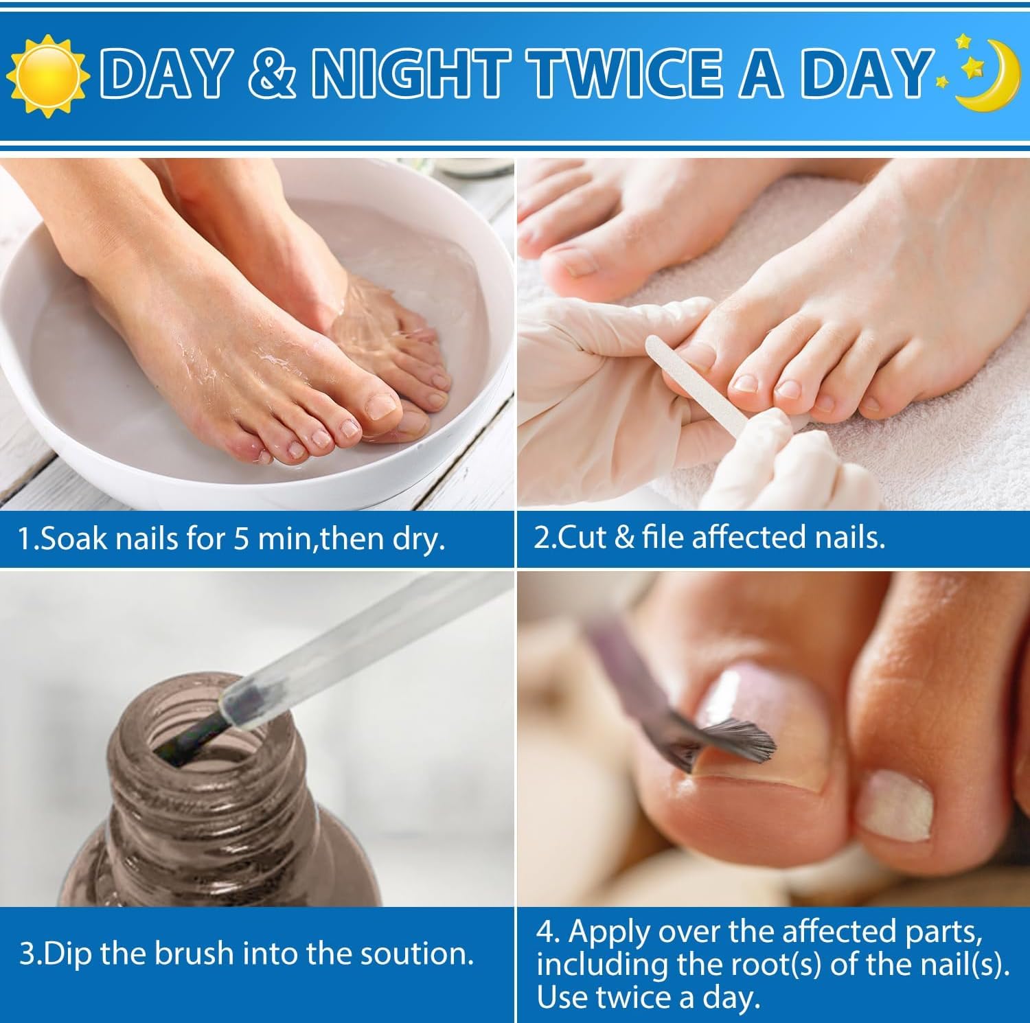 Extra Strength Bee Venom Nail Treatment - 7-Day Toenail Repair with 2 Nail Brushes | Gentle Care for Ingrown Toenails & Foot Cleaning Solution | 50ml/1.69oz | Perfect for Athletes, Pedicures & Daily Foot Care