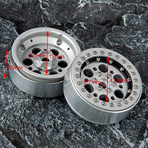 RCLIONS 1/10 Scale RC Crawler Car Wheels - 4PCS 2.2