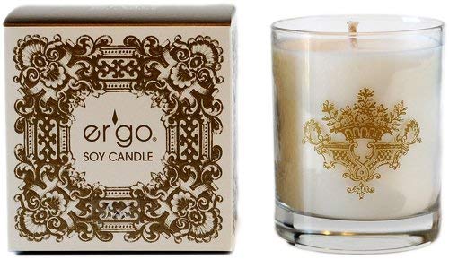 Ergo Soy Candle Pearl Collection - Hand-Poured Natural Vegan Soy Wax Candle with Luxurious Rosemary Scent, 7oz in Elegant Gold Box | Perfect for Home Decor, Relaxation & Aromatherapy
