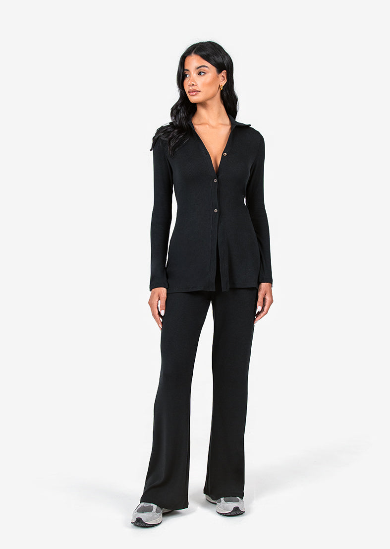 Airjet Rib Longline Cardigan for Women - Soft Black Knit Sweater | Perfect for Layering, Office Wear & Casual Outfits