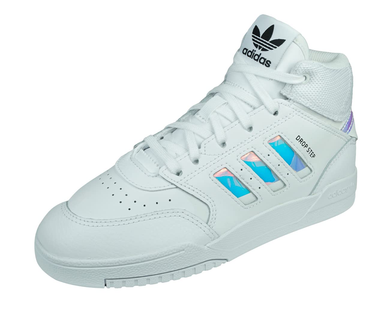 Adidas Originals Drop Step Junior Boys Basketball Sneakers - High Top White Basketball Shoes for Kids - Perfect for School, Sports & Casual Wear