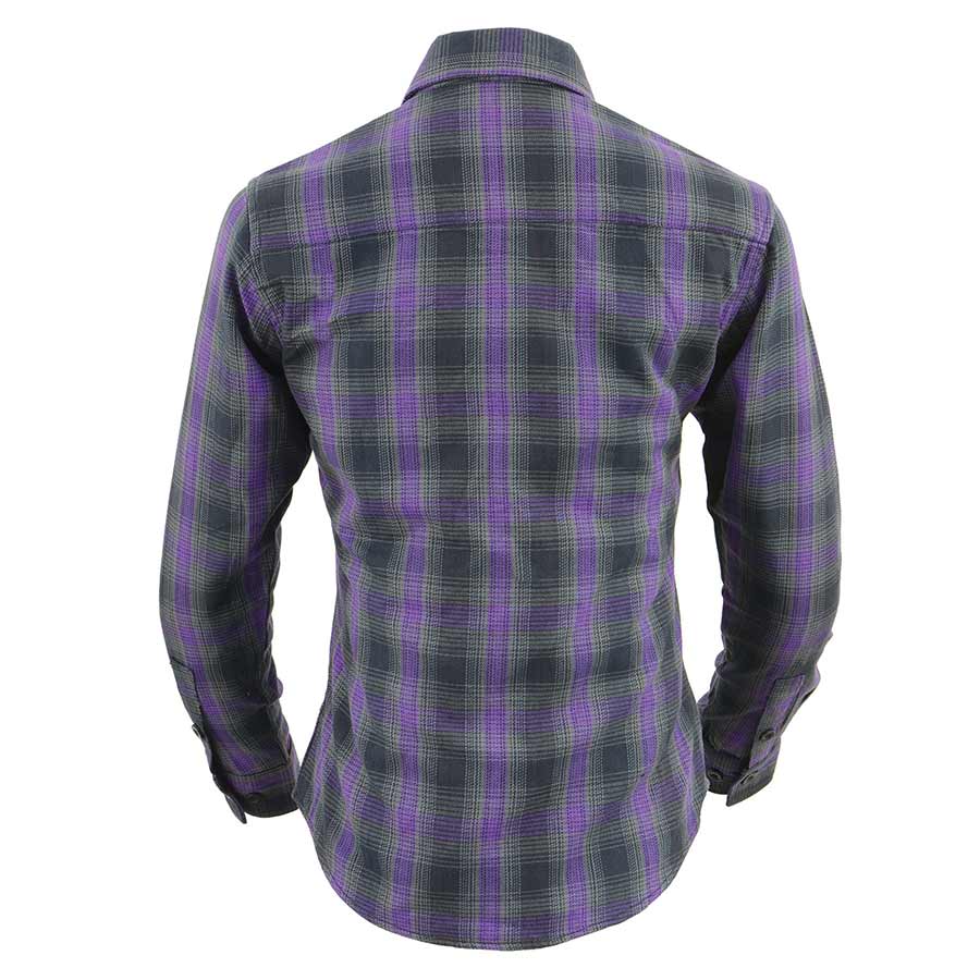 Milwaukee Leather Women's Armored Plaid Shirt - Stylish & Durable Flannel for Motorcycle Riding & Outdoor Adventures