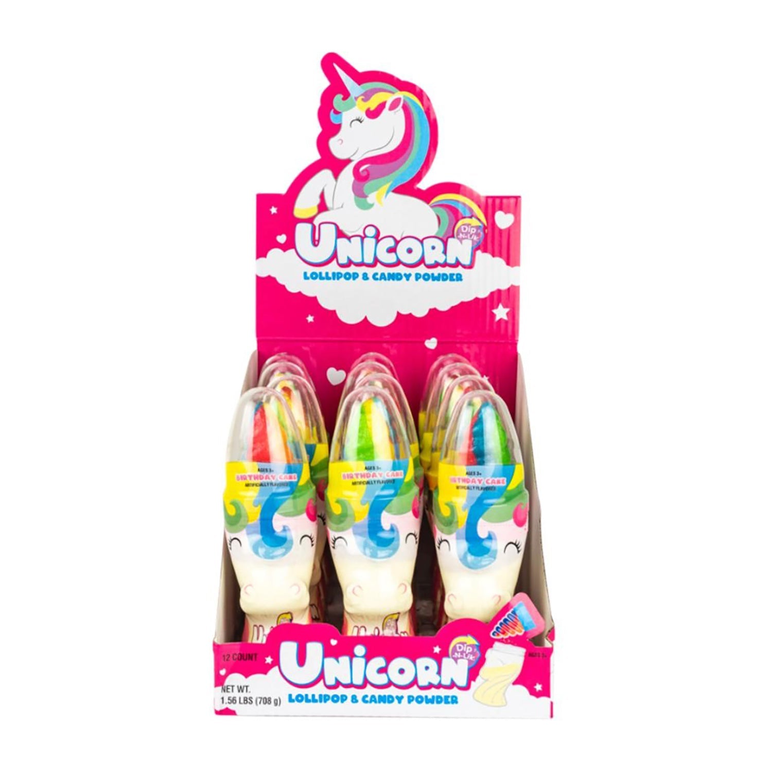 Koko's Unicorn Dip N Lik Candy - 12 Count Box | Fun Party Favors, Birthday Treats & Classroom Rewards for Kids