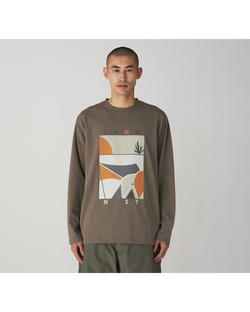 Land Nest Long Sleeve T-Shirt for Men - Comfortable Casual Crew Neck Cotton Tee for Everyday Wear, Outdoor Activities & Layering