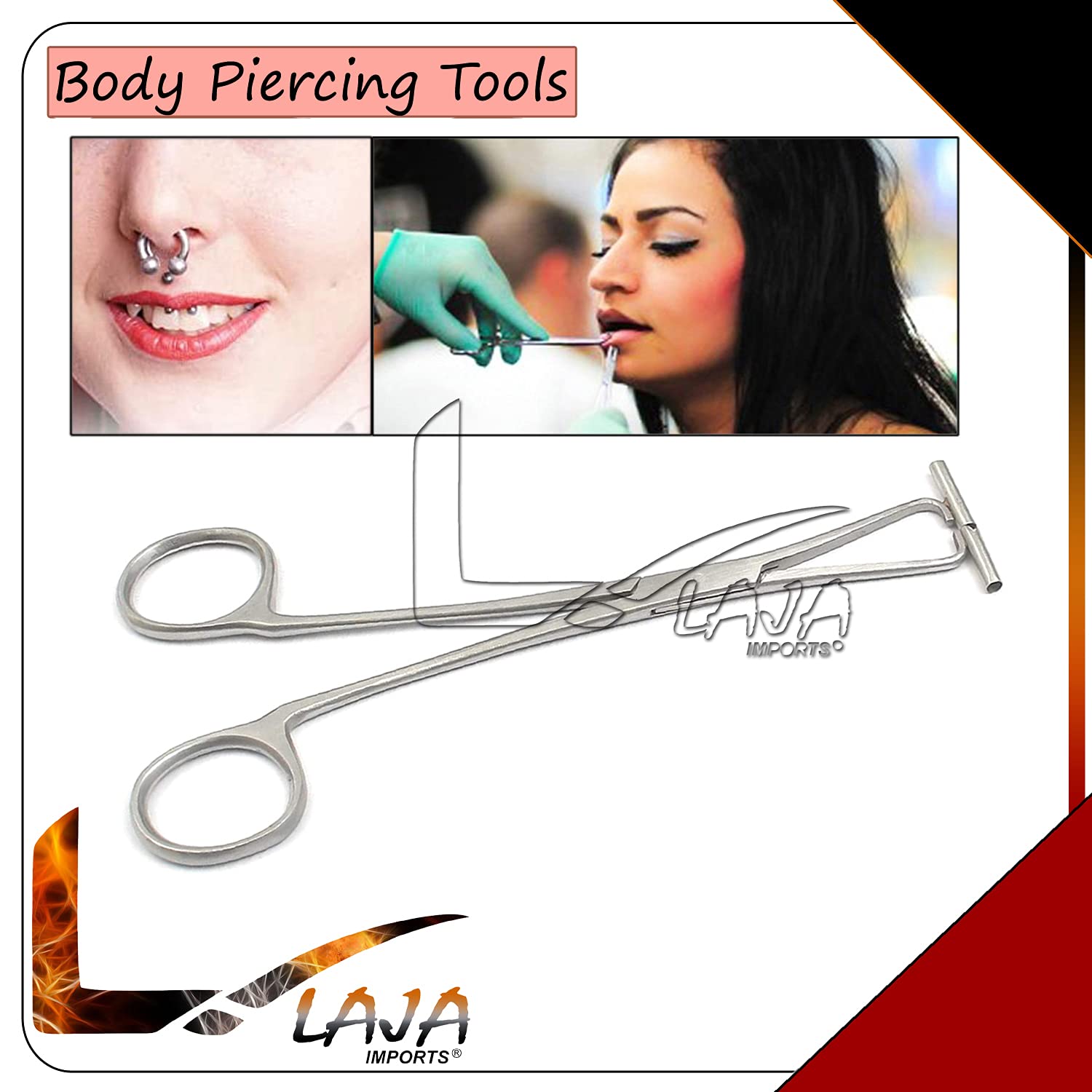 Non-Locking Septum Forceps - Professional Nose & Tongue Piercing Clamp Tool for Tattoo & Body Jewelry - Perfect for Piercing Studios & DIY Enthusiasts