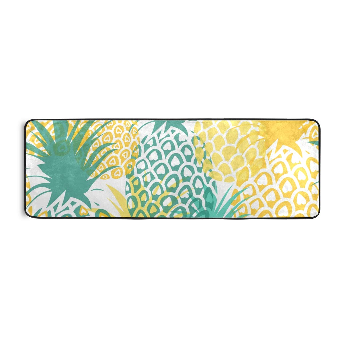Non-Slip Pineapple Tropical Fruit Kitchen Rugs - Soft Bath Carpet & Floor Runner for Home, Dining, Living Room, Bedroom - 72