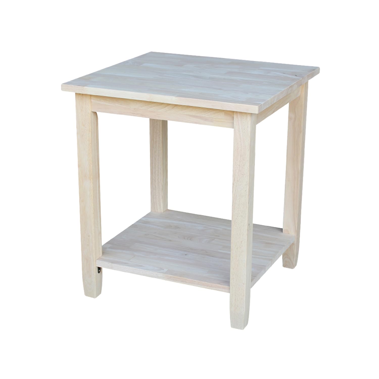 IC International Concepts Solano End Table - Solid Parawood Unfinished DIY Furniture 22