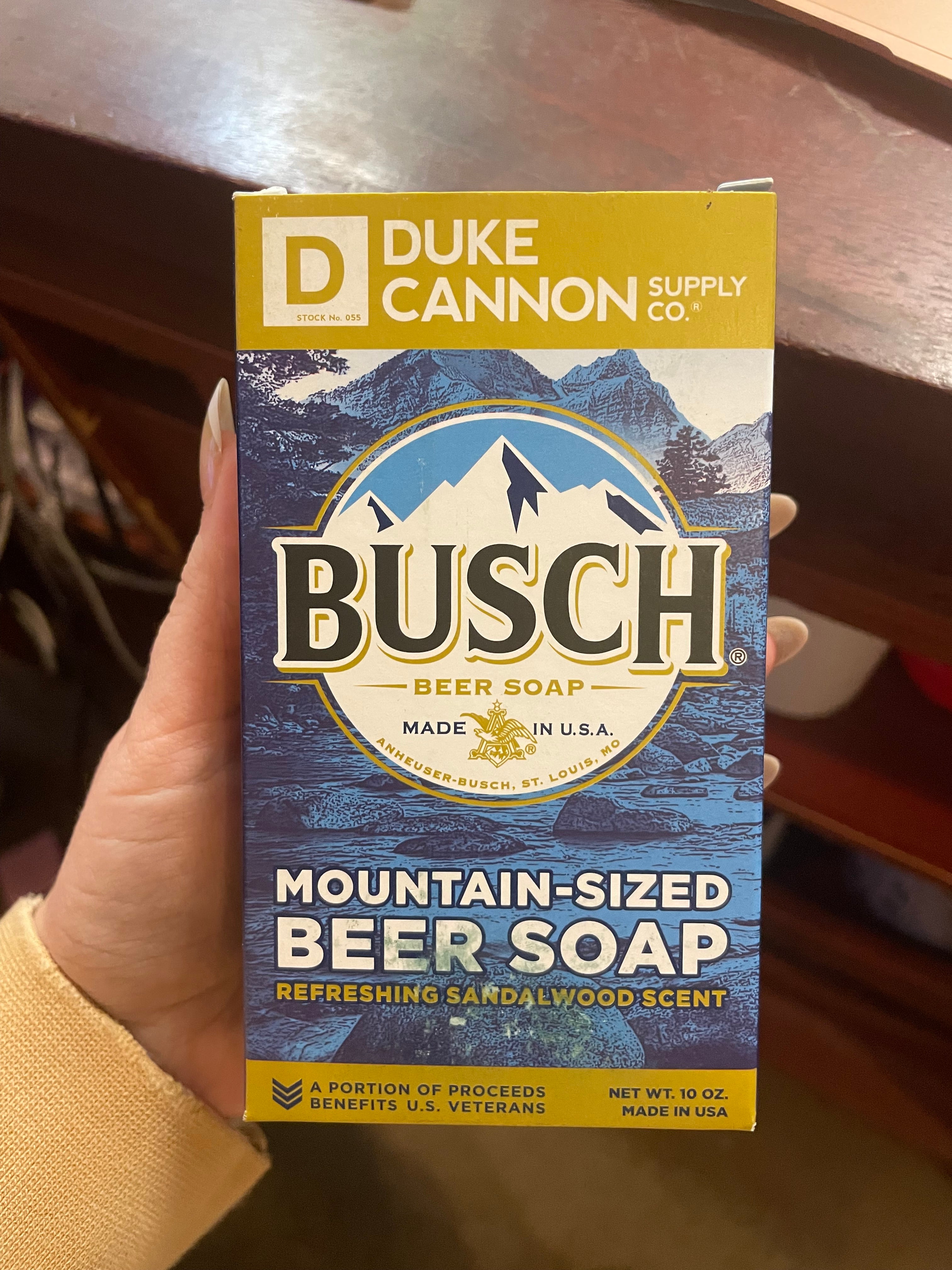 Duke Cannon Busch Beer Scented Soap for Men - Bar Soap with Natural Ingredients - Great for Gifts, Camping, and Outdoor Adventures