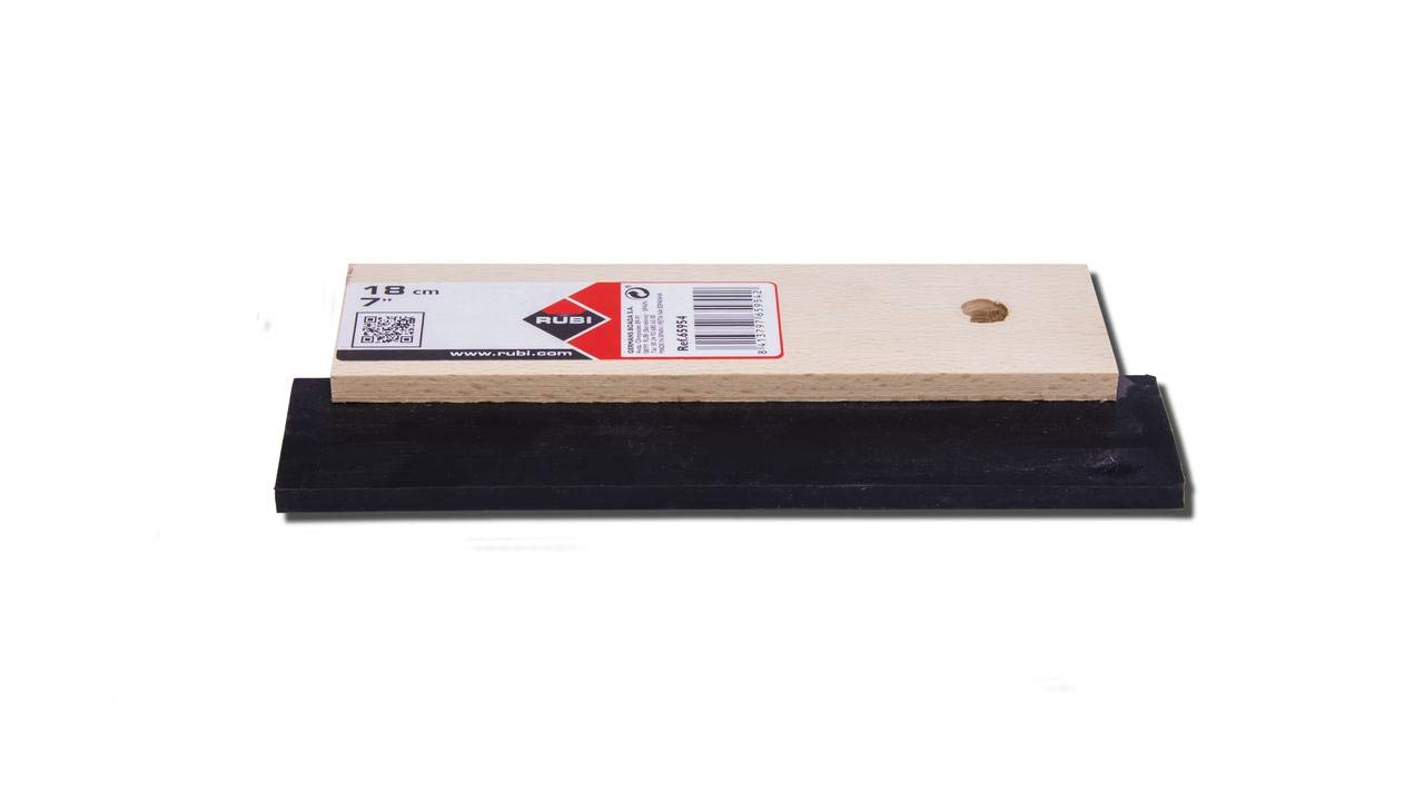 RUBI 65954 Professional Tile Spatula, Black, 18 cm - Perfect for Ceramic, Porcelain & Mosaic Tile Installation