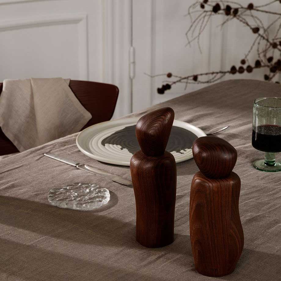 FERM LIVING Cairn Grinder - Premium Dark Brown Salt and Pepper Mill Set for Kitchen & Dining - Perfect for Home Cooking, Restaurants, and Gift Giving