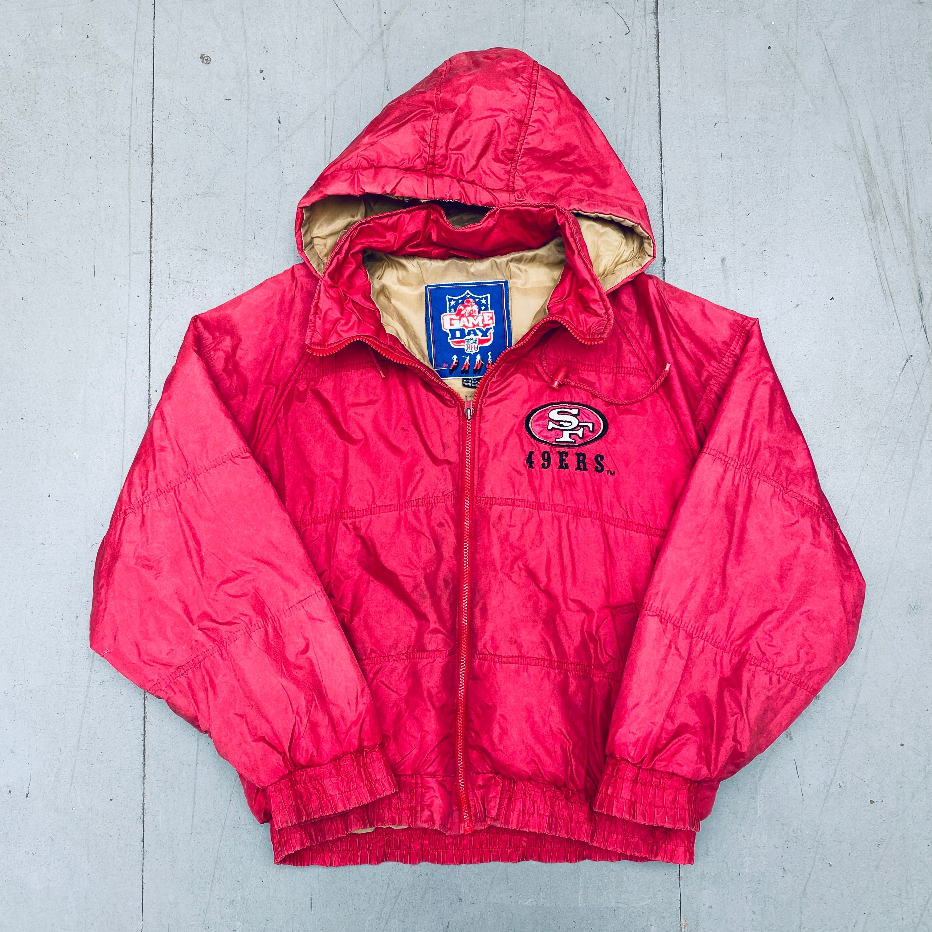San Francisco 49ers 1990s NFL Vintage Full Zip Jacket - Men's Game Day Football Hoodie (Size S) - Perfect for Football Games, Tailgating & Retro Sports Fashion