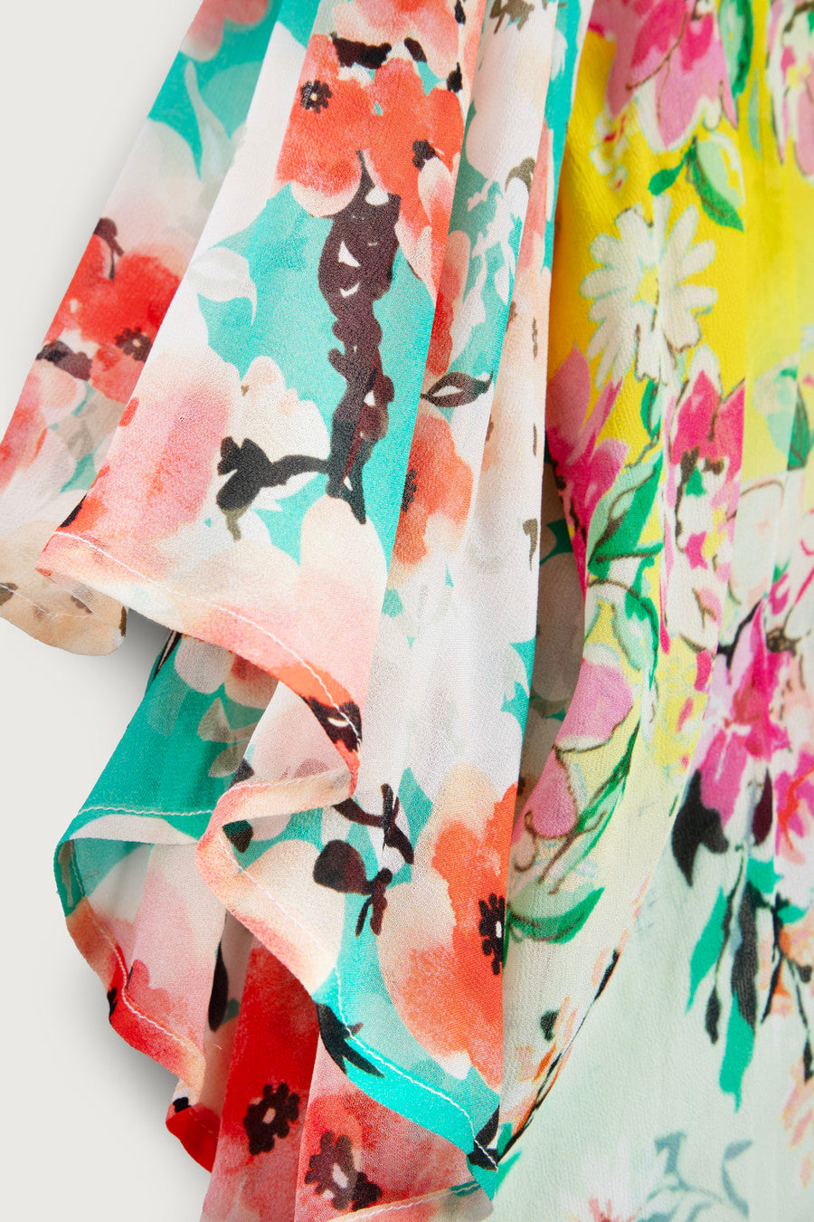 Elegant Floral Ruffle Sleeve Kimono Robe - Boho Chic Loungewear for Women | Perfect for Spa Days, Beach Cover-ups & Home Relaxation