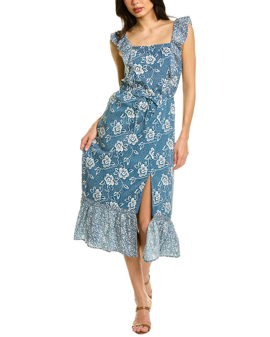 PAIGE Women's Poppy Dress - Flowy Floral Midi Dress with V-Neck & Ruffle Sleeves | Perfect for Summer, Weddings & Date Nights