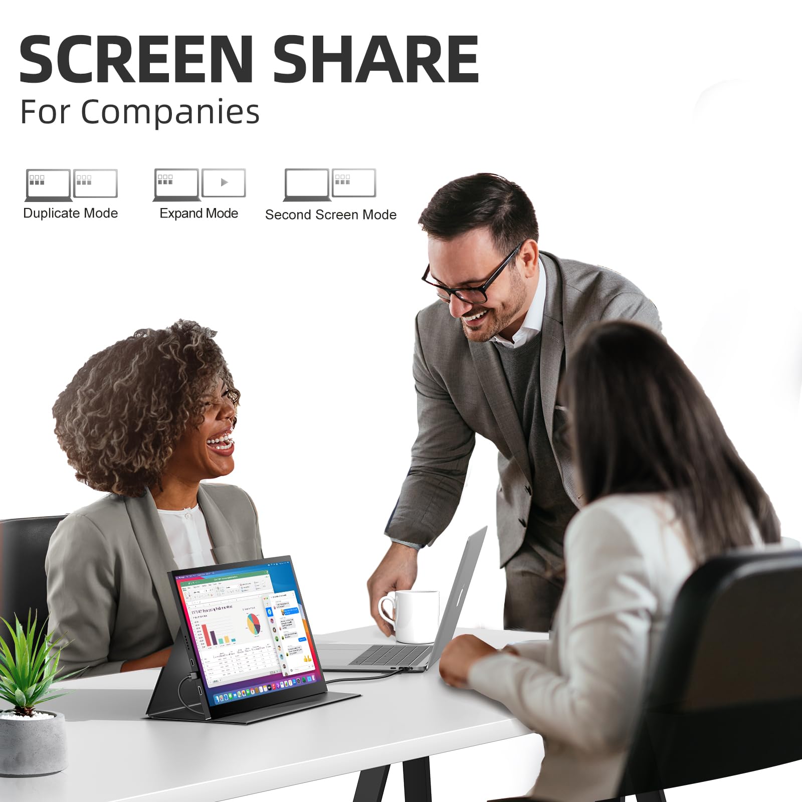 UPERFECT 14 Zoll Tragbarer Touchscreen Monitor, 1920×1080 FHD IPS Ultra-Dünner Zweitbildschirm für Laptop, Smartphone & Spielkonsole, VESA-Montage, Ideal für Büro, Gaming & Unterwegs