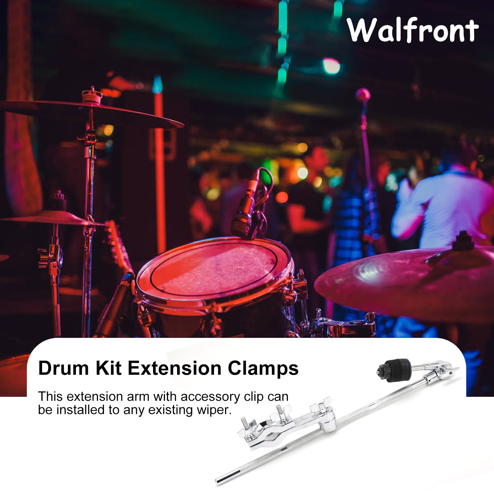 Adjustable Percussion Stand Clamp Holder with Felt Pad - for Cymbals, Cowbells & Handbells