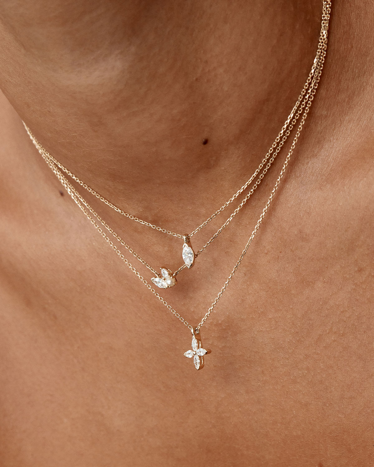 14K Solid Gold Lab Grown Diamond Necklace - Dainty Floral Pendant for Women | Perfect for Weddings, Anniversaries & Everyday Elegance