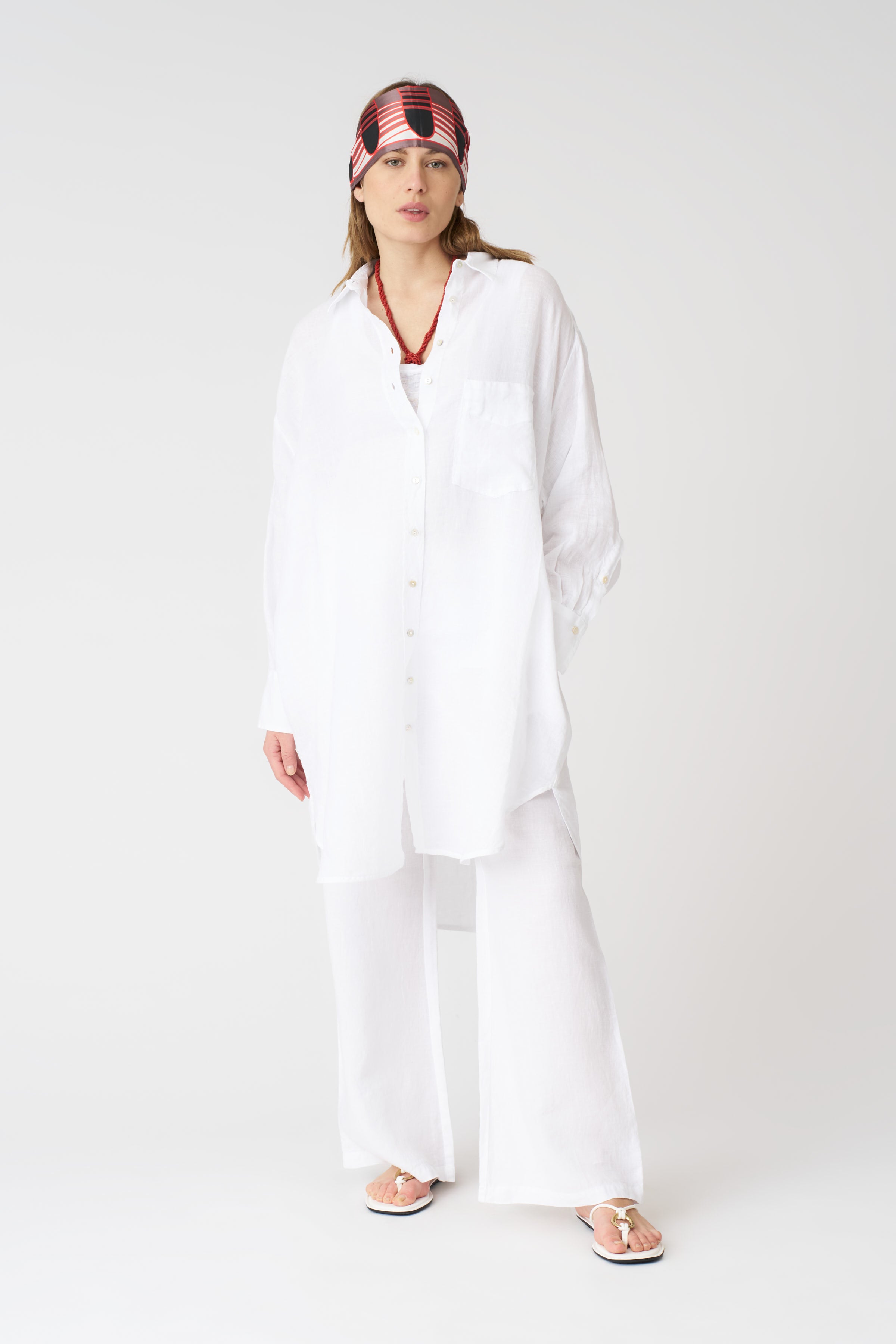 White Oversized Shirt Dress for Women - Casual Long Sleeve Button Down Tunic - Perfect for Work, Weekend & Travel Outfits