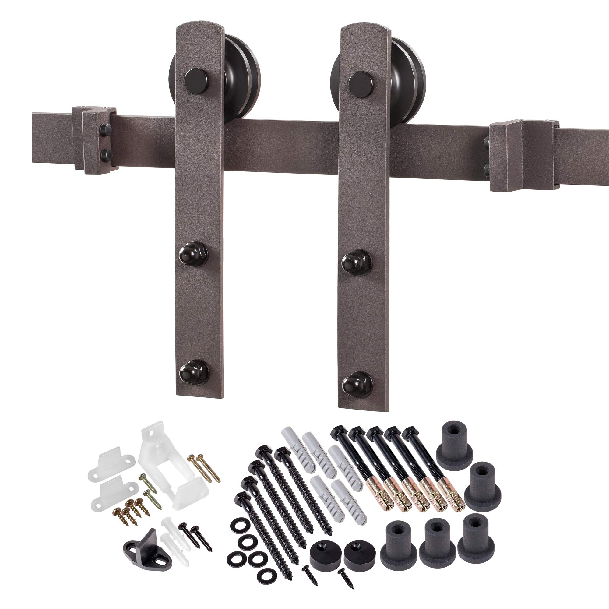 Antique Bronze Sliding Barn Door Hardware Kit - 6.5 Ft Straight Strap for Rustic Home Decor | Perfect for Bedrooms, Closets & Farmhouse Style Interiors