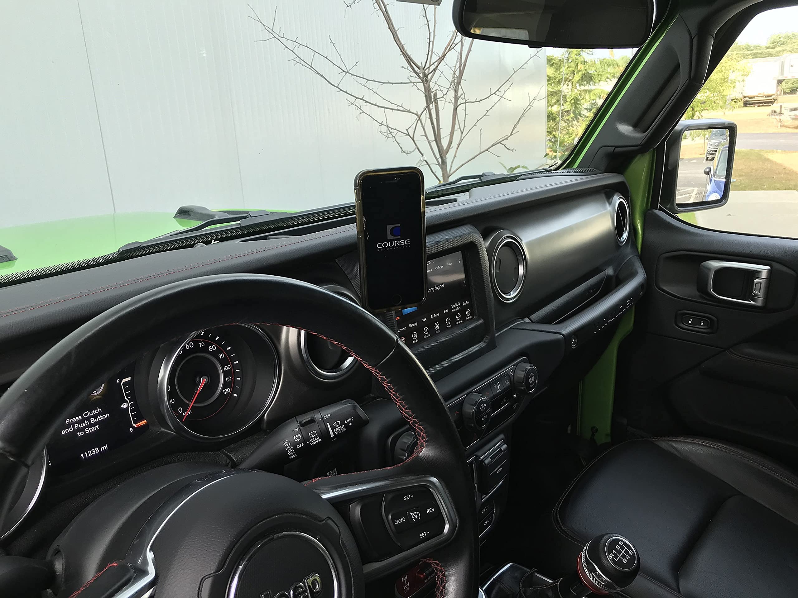 Course Motorsports DirectFit Automatic Gripping Wireless Charging Car Phone Mount for Jeep Wrangler/Gladiator/Rubicon (2018-2023) - Black | Hands-Free Charging & Secure Hold | Perfect for Off-Roading & Daily Commutes