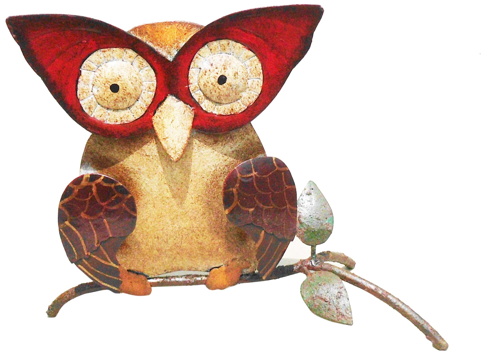Small Iron Owl Table Decor - Handcrafted Vintage Home Decoration for Living Room, Bedroom & Office Desk