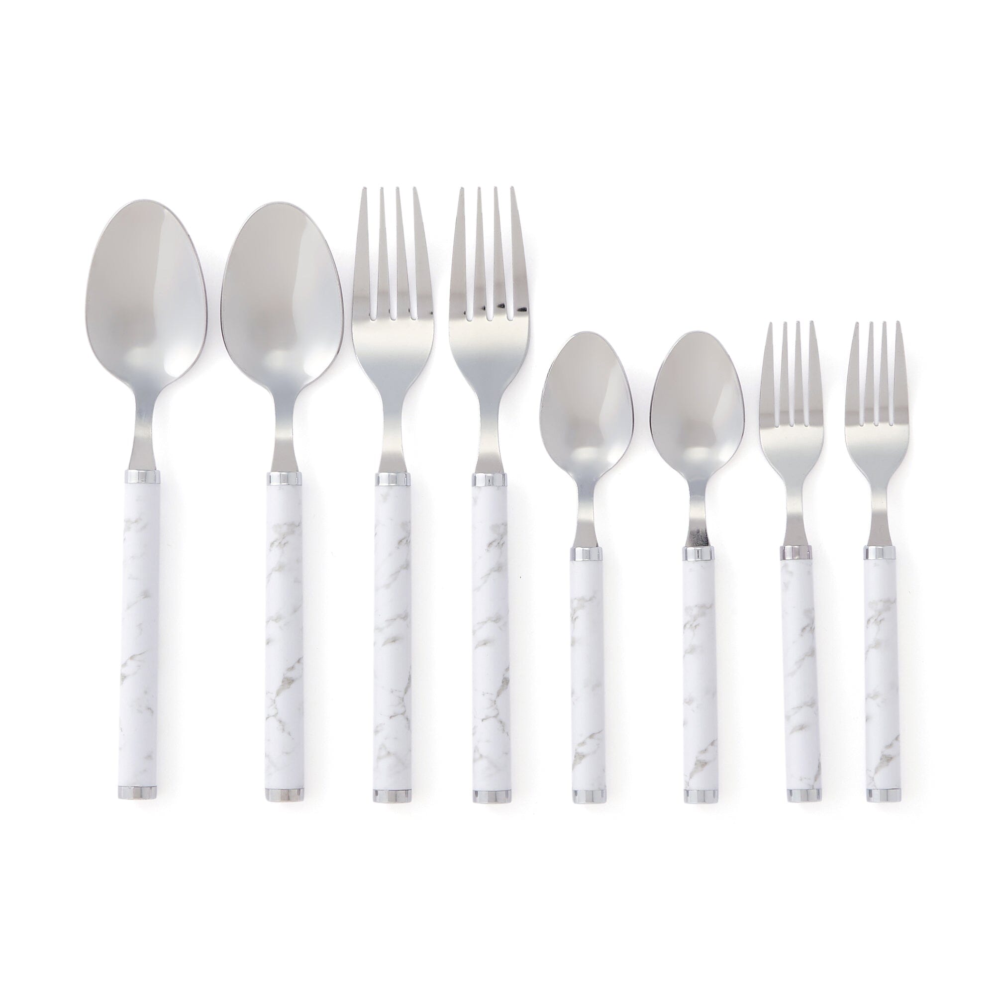 8-Piece Marble Cutlery Set - Elegant Stainless Steel Knives, Forks & Spoons for Dining, Kitchen & Gifting | Perfect for Dinner Parties, Restaurants & Home Use