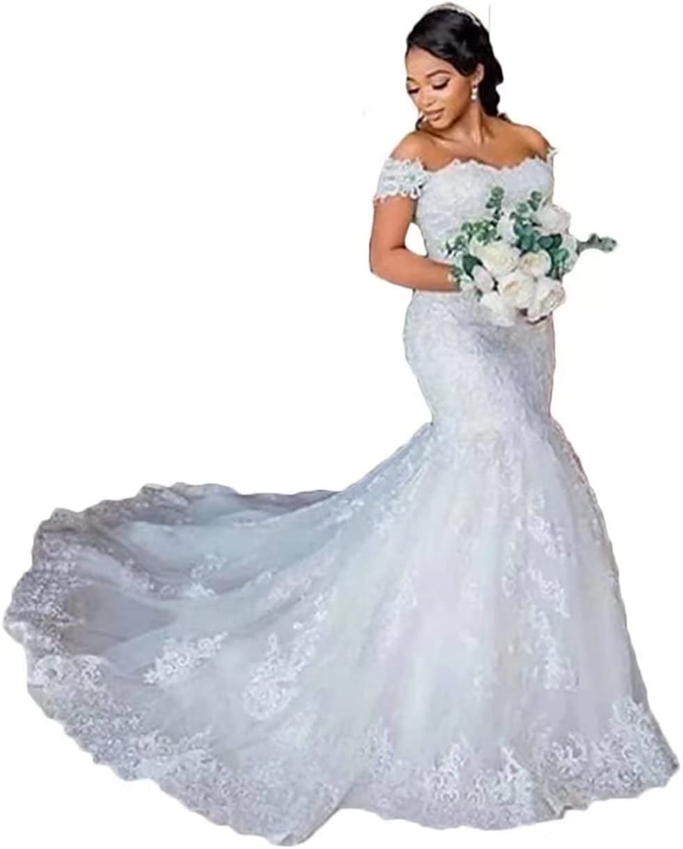 **2023 Off-The-Shoulder Mermaid Beach Wedding Dresses for Bride – Elegant Bridal Gowns for Women – Perfect for Beach, Destination & Summer Weddings**