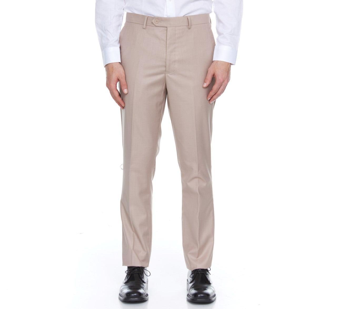 Ferera Collection Men's 3 Piece Modern Fit Suit in Tan - Perfect for Weddings, Business Meetings & Formal Events