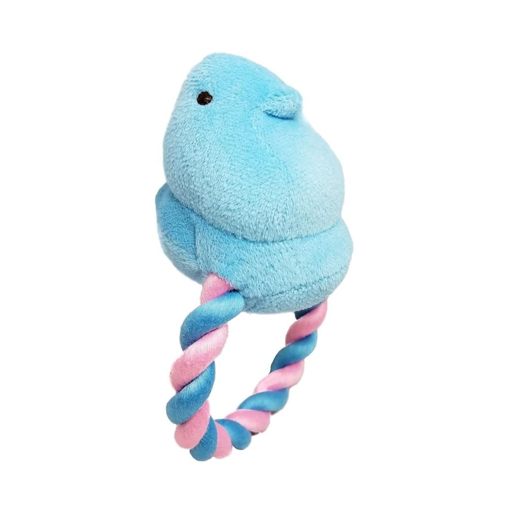 Peeps Squeaky Rope Dog Toys for Small & Medium Dogs - Blue Chick Design, Durable Chew Toy for Puppies & Adult Dogs - Perfect for Fetch, Tug of War & Interactive Playtime