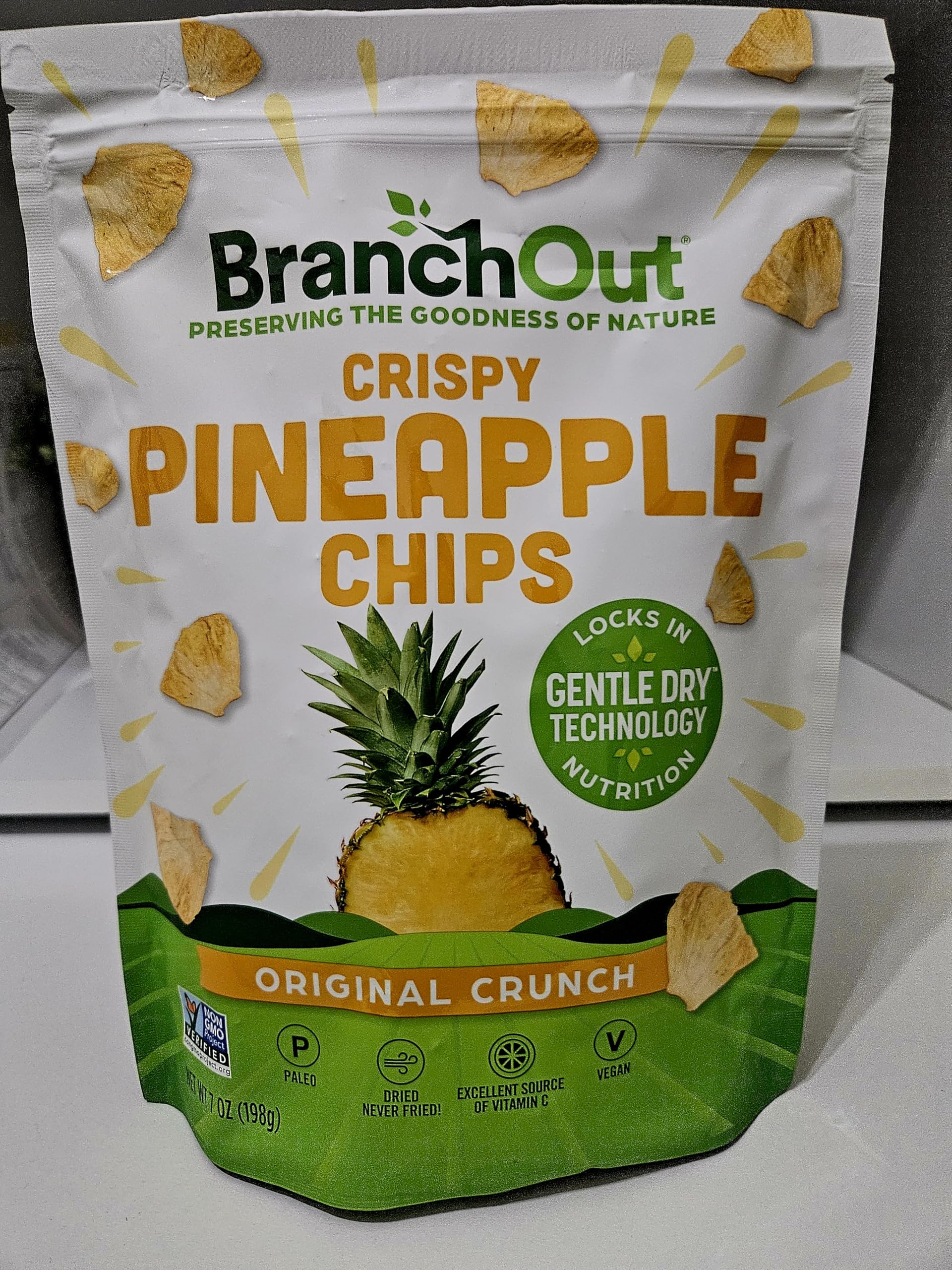 Organic Crispy Pineapple Chips - Sweet & Tangy Dried Fruit Snacks - Gluten-Free, Vegan, No Added Sugar - Perfect for Healthy Snacking, Lunchboxes & On-the-Go Energy Boost