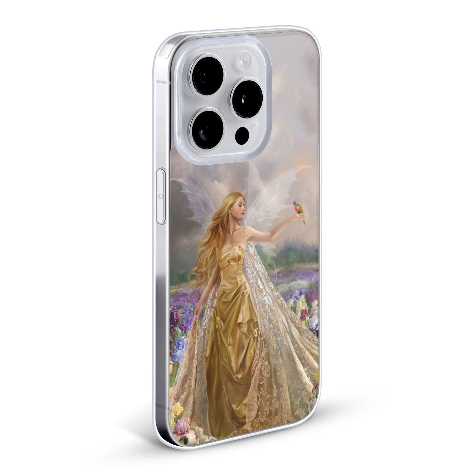 Head Case Designs Nene Thomas Gold Angel Fairy iPhone 13 Pro Case - Officially Licensed Soft Gel Cover with Bird & Forest Art, Perfect for Nature Lovers & Fantasy Fans