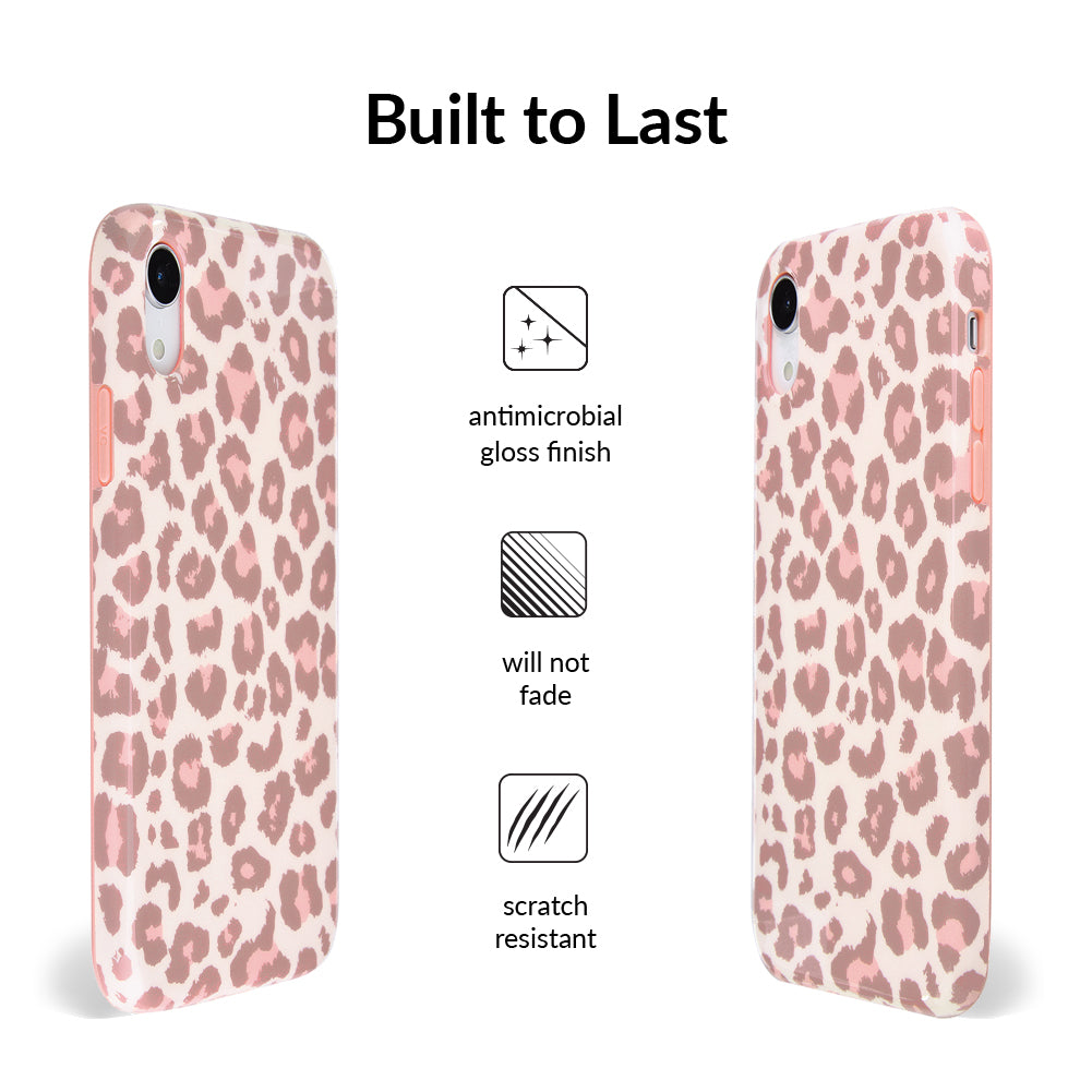 Trendy Blush Leopard Print iPhone Case - Stylish Protective Cover for iPhone 12/13/14/15 Pro Max - Perfect for Fashion Lovers & Everyday Use