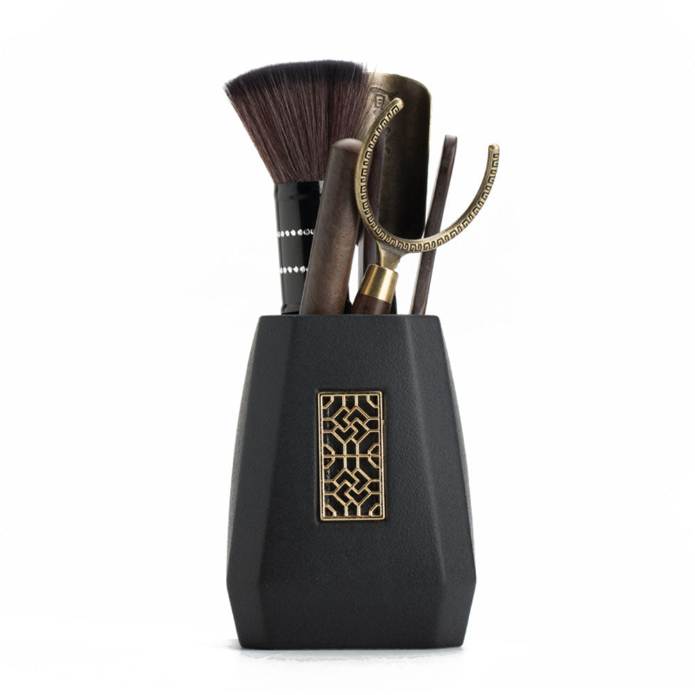 Premium Ebony Wood Tea Set with Black Ceramic Holder - Traditional Japanese Style Tea Accessories for Matcha, Green Tea & Herbal Brewing - Perfect for Tea Ceremonies, Home Decor & Gift Giving