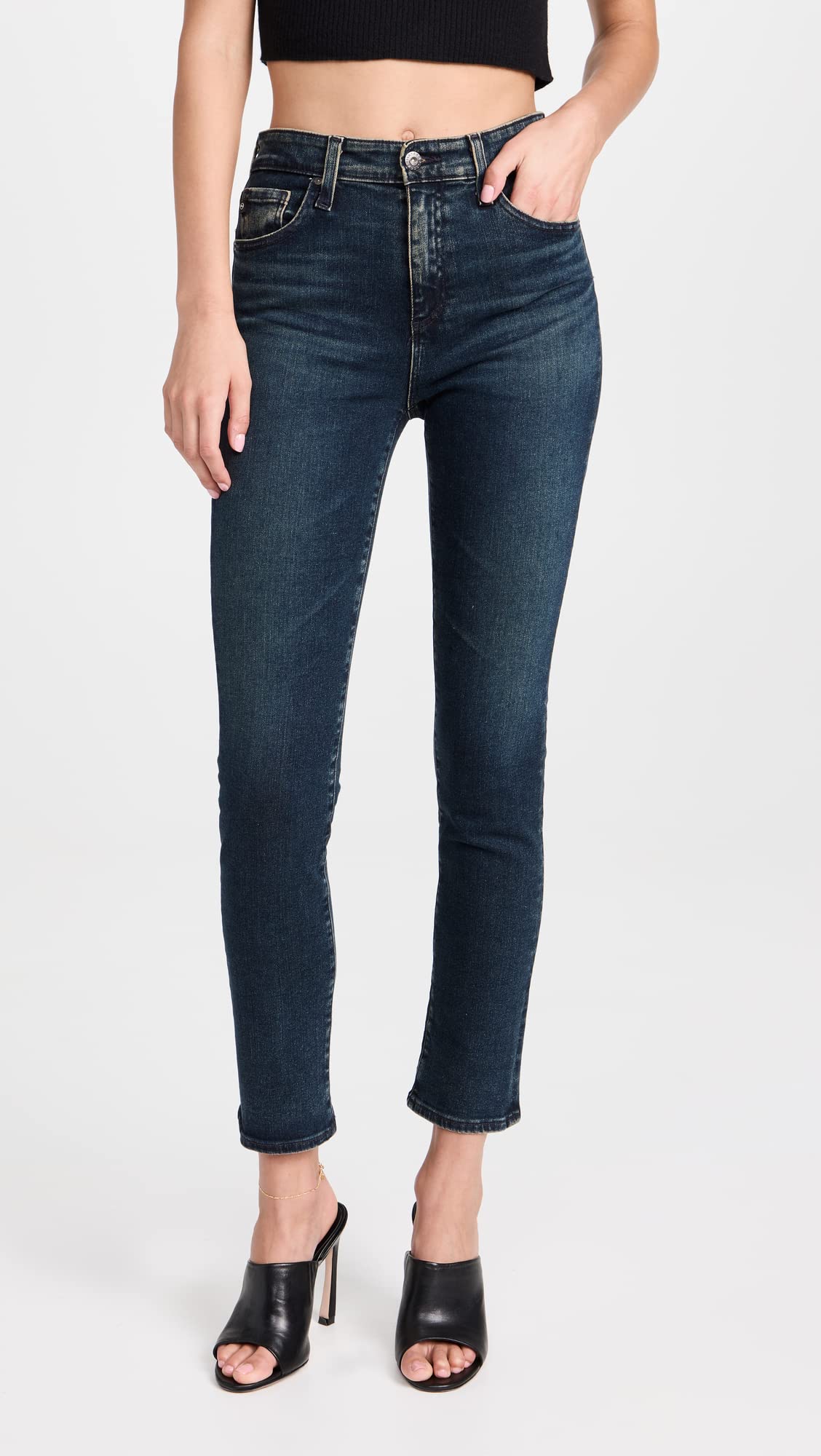 AG Adriano Goldschmied Women's Mari Straight Leg Jeans - High Waist Slim Fit Denim Pants for Casual Wear & Everyday Outfits