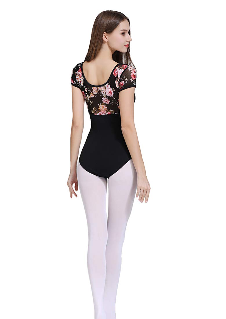 Women's & Girls' Short Sleeve Ballet Leotard - Dance Bodysuit for Ballet, Gymnastics & Performance - Comfortable Stretch Fabric for Dance Class & Recitals