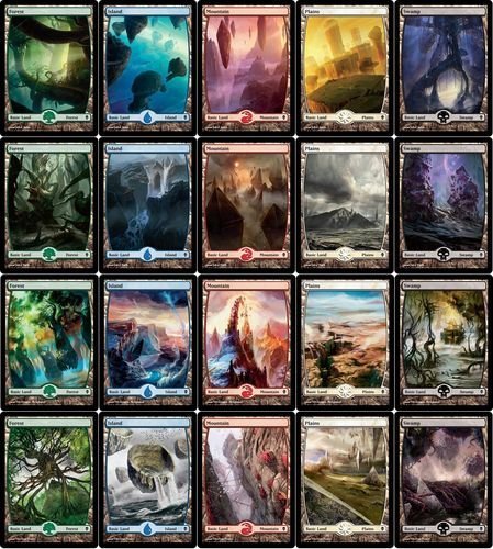 MTG Zendikar Rising 20 Full Art Land Set - Mint Condition - Complete Basic Land Collection for Magic: The Gathering Deck Building & Gameplay